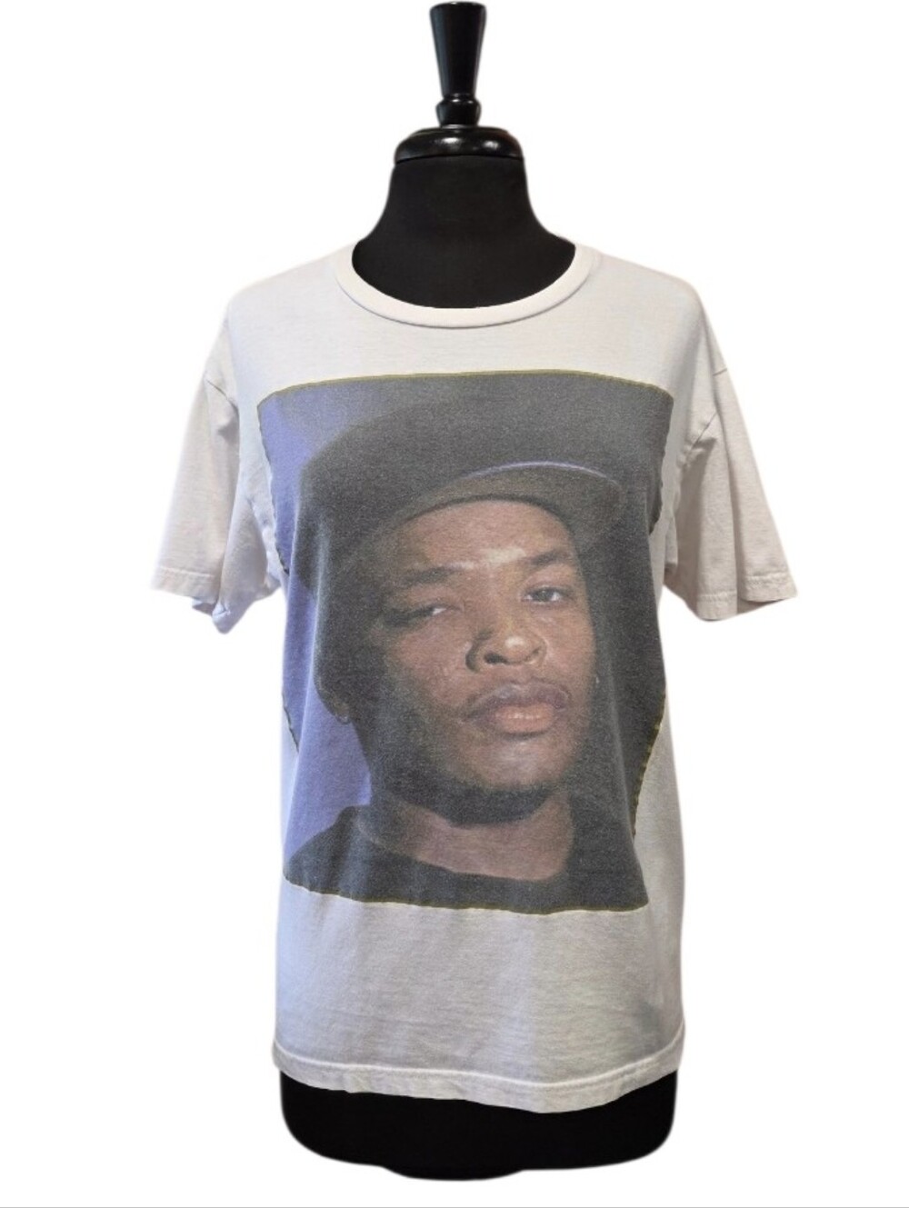 Vintage Death Row Records Dr. Dre White Graphic Tee Portrait Print